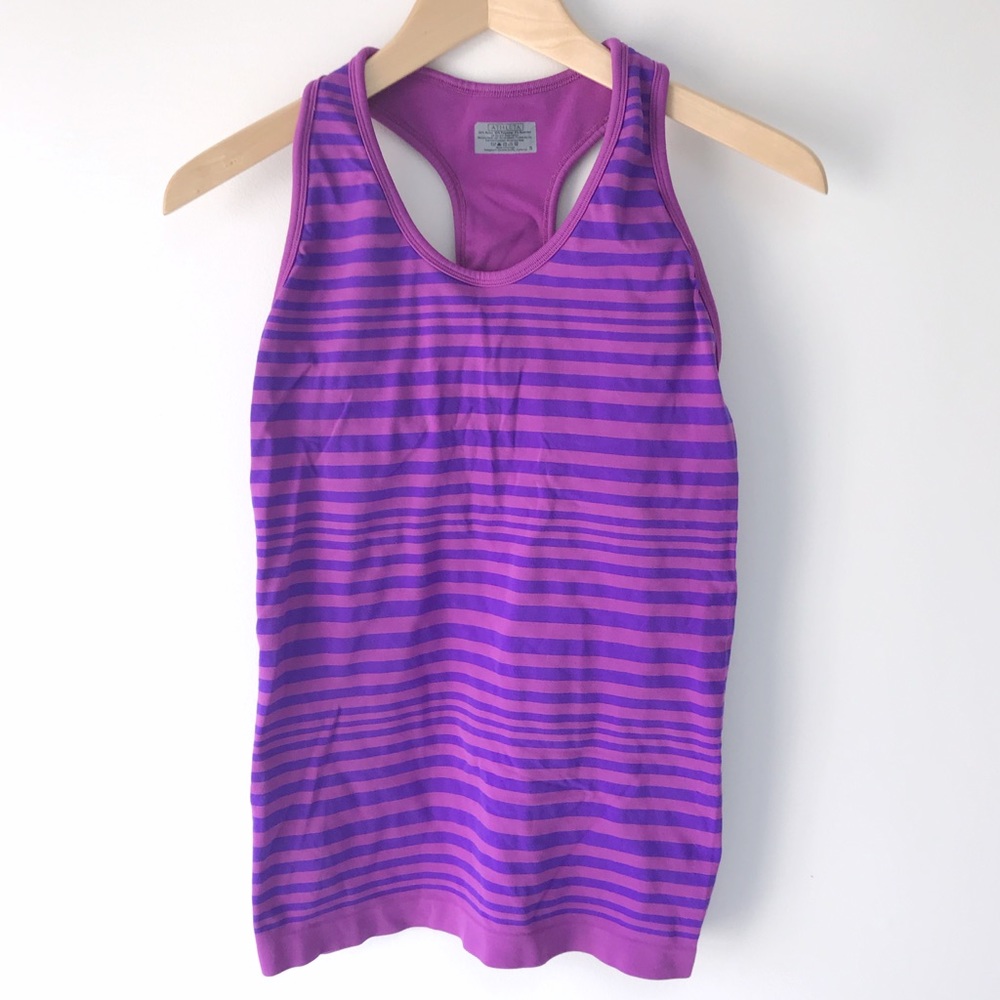 Athleta Neon Stripe Racerback Tank Top Small - Picture 1 of 6
